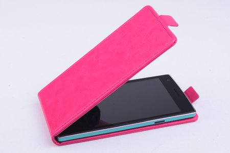 Leather Flip Cover Stand Case for Elephone G4 Smartphone Rose