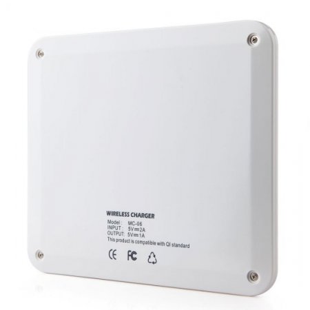 QI 6.6 Inch 2-in-1 Wireless Charger for QI Standard Smartphone White