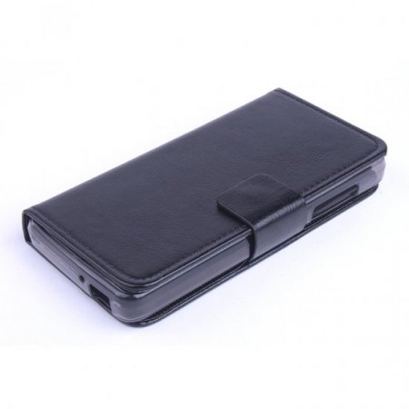 Leather Flip Cover Case Stand GIONEE V183 Smartphone Black