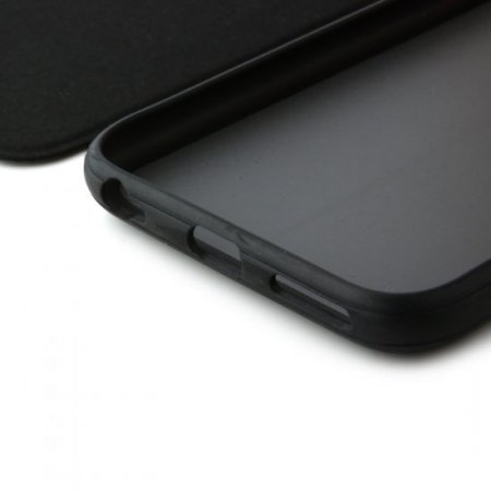 Fashion Brush Protective Flip Cover Case For iPhone 6 Smartphone Black