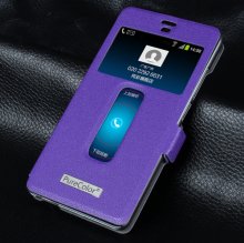 S-view Flip Cover Case Stand for ZTE Nubia Z7 mini Smartphone Purple