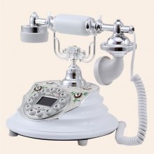 PBQY Elegant Retro Style Bluetooth Phone Bluetooth Sync Smart Health Telephone White