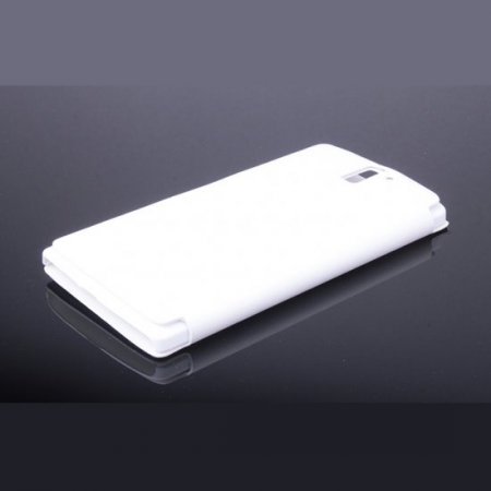 Leather Flip Cover Case Stand for Oneplus One Smartphone White
