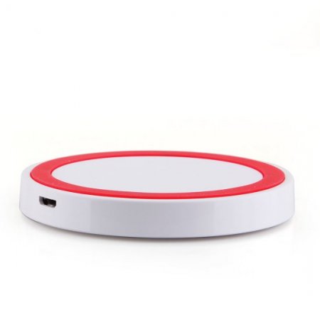Q5 Portable Mini Wireless Charger Pad for Qi Compliant Devices Red&White