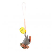 Totoro Eating Pattern Resin Cellphone Pendant with Pink Strap