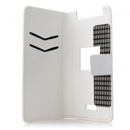 Fashion Leather Flip Case Cover for iNew V8 Smartphone White