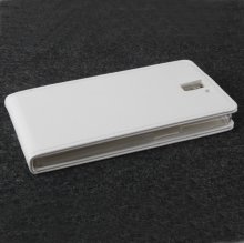 Fashion Leather Flip Case Cover for ONEPLUS ONE Smartphone White