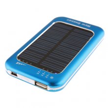 3500mAh Solar Charger Power Bank with 6 Connectors for iPhone Smart Phone- Blue