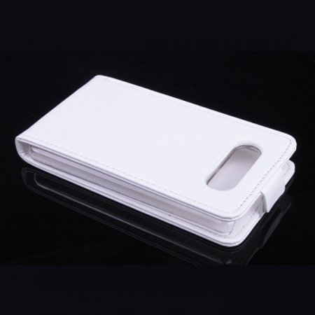 Leather Flip Cover Case Stand Nokia Lumia 820 Smartphone White
