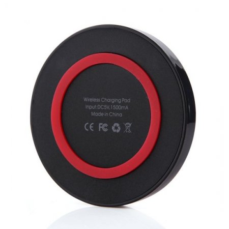 Q5 Portable Mini Wireless Charger Pad for Qi Compliant Devices Red&Black