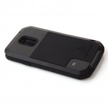 Love Mei Waterproof Shockproof Aluminum Case+Gorilla Glass for Samsung Galaxy S5 Black