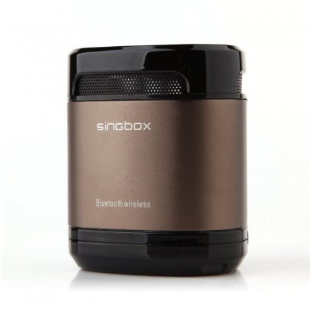 Singbox T6 Portable Wireless Bluetooth Stereo Mini AUX MP3 Speaker TF Card Slot Brown