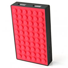 Le touch 4000mAh Universal Power Stone Power Bank Double USB for iPhone iPad Smart Phone Tablet- Black & Red