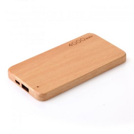 Unique Portable Universal 4000mAh Ultra Light Thin Wooden Power Bank