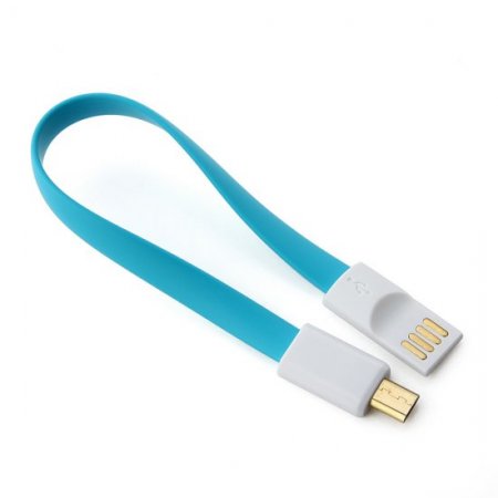 20cm Flat USB Data Cable with Magnetic Connector Color Randomly