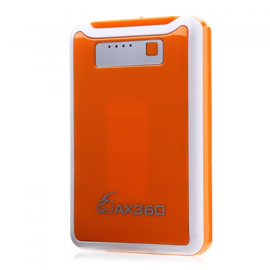 AX360 11000mAh Dual USB Power Bank for iPhone iPad Smartphone Oragne