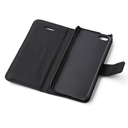 Magnetic Closure Protective Flip Cover Stand Litchi Stripe Leather Case for iPhone5c