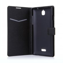 Fashion Flower Show Leather Stand Case Cover for Coolpad 8736 Smartphone Black