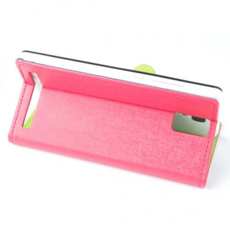 Protective PU Leather Flip Case for Elephone P2000 Smartphone Rosy