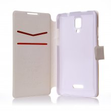 Fashion Flower Show Leather Stand Case Cover for Coolpad 7295C Smartphone White