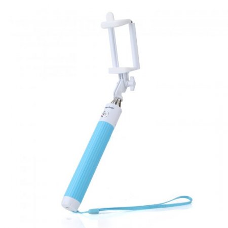 All-in-one Extendable Bluetooth Monopod One-click Photographic Selfie Stick Blue