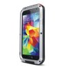 Love Mei Waterproof Shockproof Aluminum Case+Gorilla Glass for Samsung Galaxy S5 Silver