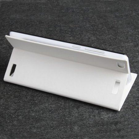 Protective PU Leather Flip Case for JIAYU G6 Smartphone White