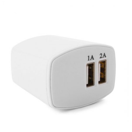 Dual USB 2.1A 10W AC Travel Wall Charger for iPhone iPad Smartphone White