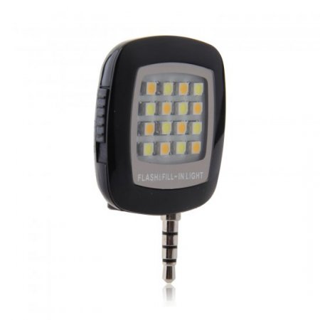 Mini Flash Lamp Portable Lighting Equipment with 3.5mm Audio Plug Black