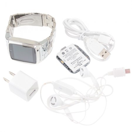 TW810 Watches Style Cell Phone IPS Screen Bluetooth Java Camera Silver