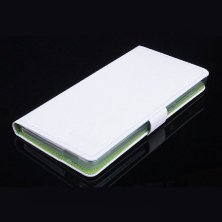 Leather Flip Cover Case Stand ZTE V5 MAX Smartphone White