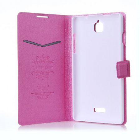 Fashion Flower Show Leather Stand Case Cover for Coolpad 8736 Smartphone Rose