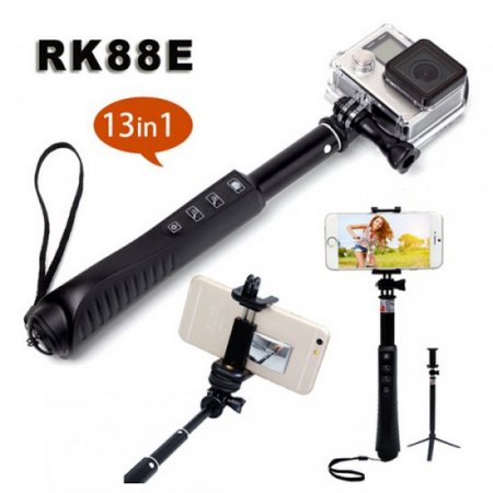 RK88E 13-in-1 Bluetooth Monopod Wireless Selfie Stick Self Timer for Phone Gopro Camera