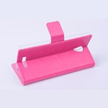 Leather Flip Cover Case Stand for Nibiru H1 Smartphone Pink