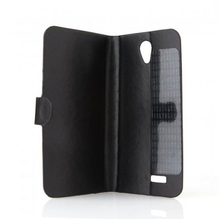 Fashion Leather Flip Case Cover for DOOGEE MINT DG330 Smartphone Black