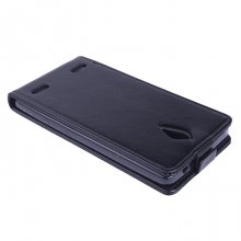 Leather Flip Cover Case Stand ZTE V5 MAX Smartphone Black