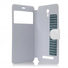 Quality Flip Cover Case Stand Case Magnet Closure for JIAYU S3 Smartphone White