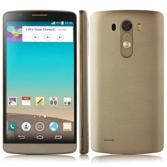 Tengda LG3 Smartphone Android 4.4 MTK6572W 5.5 Inch QHD Screen Smart Wake Gold
