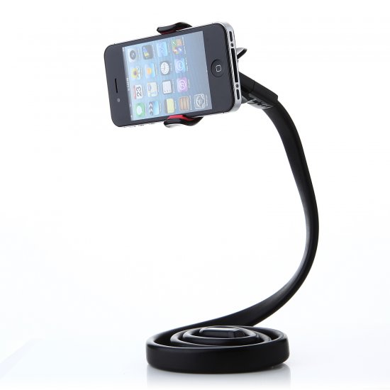 Durable Flexible Long Arms Mobile Phone Holder Bracket Stand Black