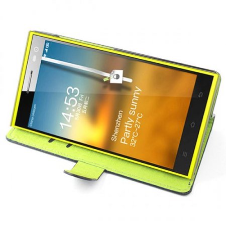 Protective PU Leather Flip Case for Elephone P2000 Smartphone Black