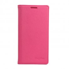 Cool Cross Pattern Leather Flip Case Built-in Magnetic for ONEPLUS 2 Smartphone Rose