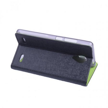 Leather Flip Cover Case Stand ZTE V5 MAX Smartphone Black