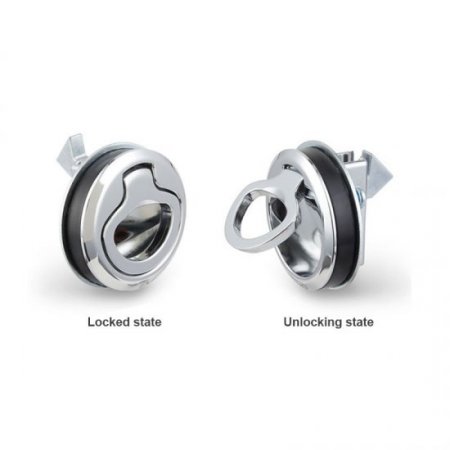 RV mini Stainless Steel Cabinet Door Handle Lock Flush Pull Slam Latch Mount Hatch Lift With Lock Keys​​​​​​​