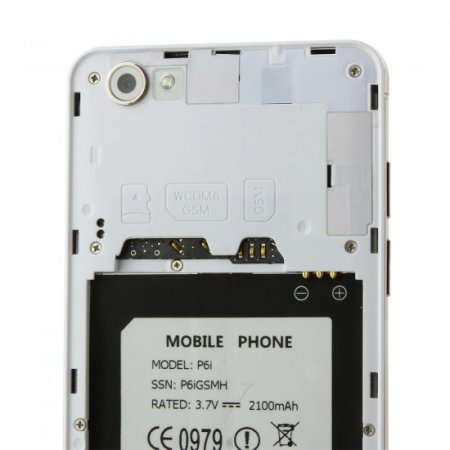 Elephone P6i Smartphone Android 4.4 MTK6582 5.0 Inch QHD Screen OTG White+Gold