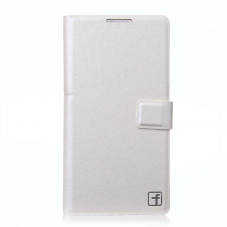 Fashion Flower Show Leather Stand Case Cover for Coolpad 8736 Smartphone White