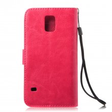 Fashion Multifunctional Pocket Style PU Leather Stand Case for Samsung Galaxy S5 Rose