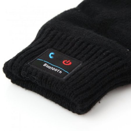 Fashion Warm Winter Bluetooth Talking Touch Screen Magic Gloves with Microphone Black
