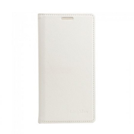 Cool Cross Pattern Leather Flip Case Built-in Magnetic for ONEPLUS 2 Smartphone White