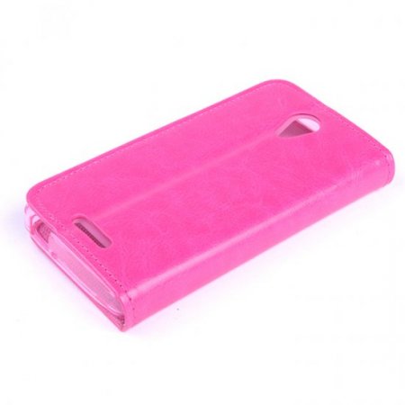 Leather Flip Cover Case Stand GIONEE V183 Smartphone Pink