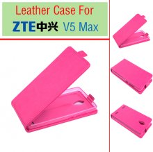 Leather Flip Cover Case Stand ZTE V5 MAX Smartphone Pink